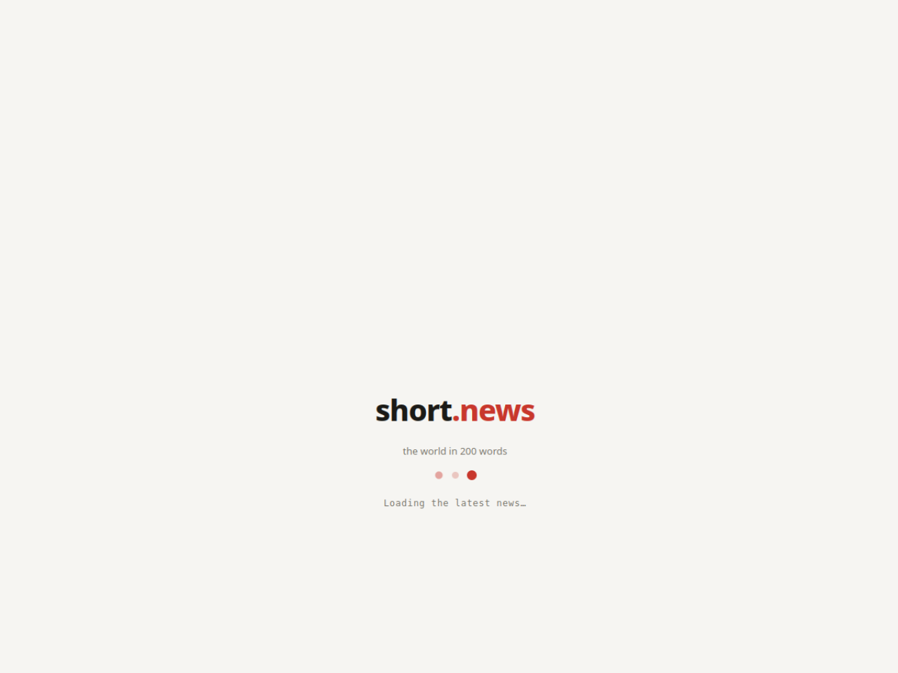 Screenshot of the Short News website